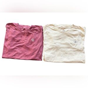 Volcom men’s red and Beige T-Shirts size small